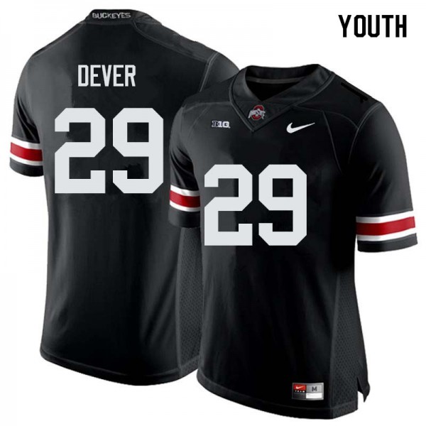 Ohio State Buckeyes #29 Kevin Dever Youth Embroidery Jersey Black OSU61907